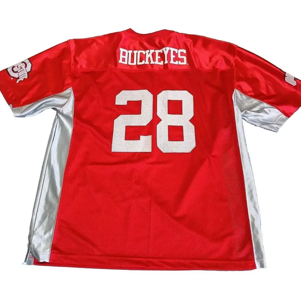 Ohio State Buckeyes Jersey Men XL Red Mesh Football OSU 28 NCAA KA Inc Team Gear - Picture 1 of 8
